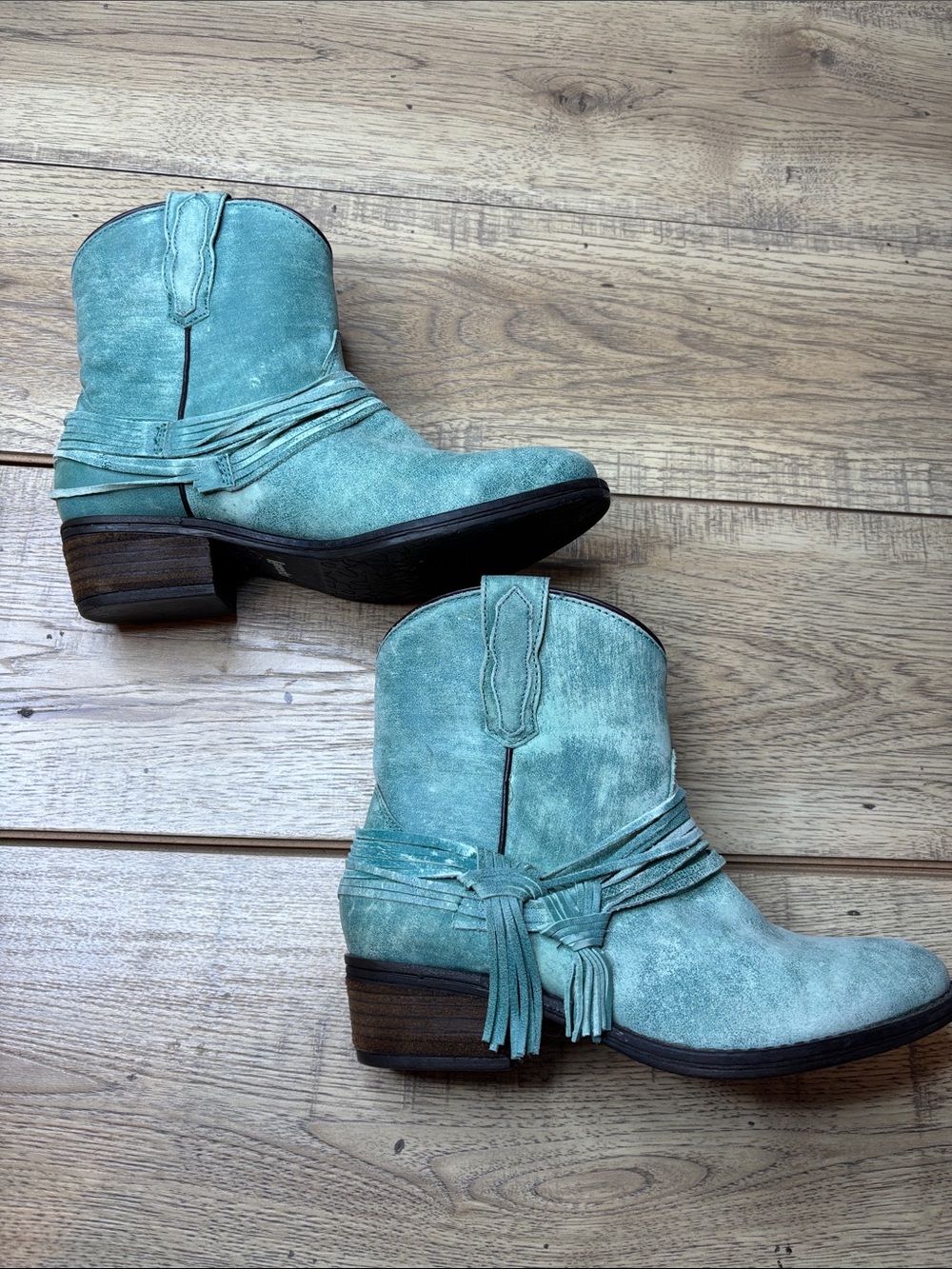 Women's Laredo Kyra Turquoise Round Toe Ankle Boots Size 8.5 - Picture 4 of 9